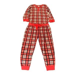 Vintage Lanz Red Flannel Pajama Set